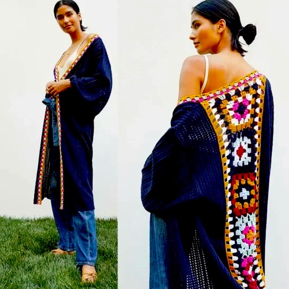 Anthropologie Crochet-Detail Kimono Duster - One Size - Picture 1 of 6